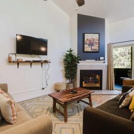 Dog-Friendly Condo Steps from the Village with Balcony WiFi & Gas Fireplace
