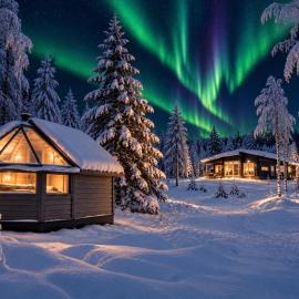 Private Aurora Glass Cabin & Lakeside Villa with Finnish Sauna, hotel en Ranua