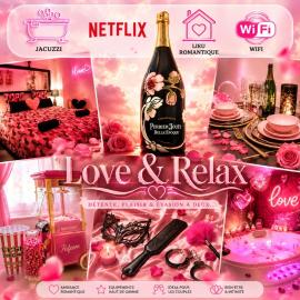 Love & Relax, Terrasse, Parking, Massage, Jacuzzi, centre, Wifi