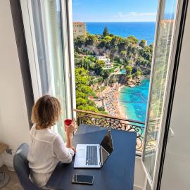 Vue mer panoramique, parking privé, Monaco 10 min