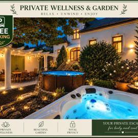 Kúria apartman private wellness with garden and pool