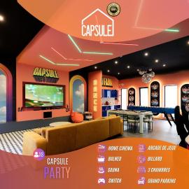 Capsule Party - Arcade Balnéo Karaoké billard babyfoot géant โรงแรมในลา ลูเวียร์เร