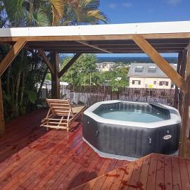 Grand studio 60m2, spa, terrasse, vue mer!