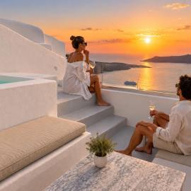 S for Santorini Unique Suites- Volcano, Sunset & Caldera View!