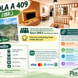 Carola A 409 at Pico de Loro by Raquel's Place with High Speed Wifi, Hotel in Cutad
