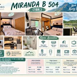 Miranda 504B 1BR at Pico de Loro by Raquel's Place
