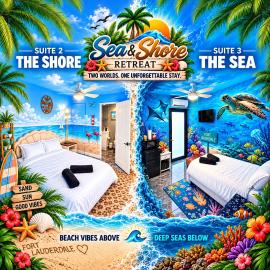 Sea & Shore Retreat - Immersive Dual-Experience, Large Pool, BBQ, Gazebo, hotell Fort Lauderdales