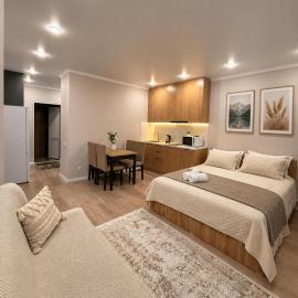 Стильные аппартаменты в ЖК RAMS City, Hotel in Almaty