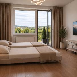 Apartmán Bytča s balkónom a výhľadom na Súľovské skaly