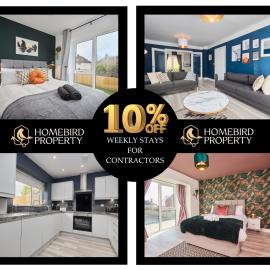 Spacious 4BDR House By Homebird Property Management Short Lets & Serviced Accommodation Leeds With Private Parking & Garden