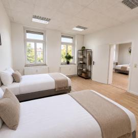 6-Personen Apartment ideal für Monteure, Berufstätige, langfristige Aufenthalte - Einzelbetten, Self Check-in, Küche, Waschmaschine