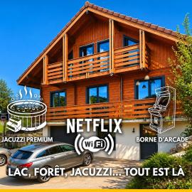 Chalet des Reves vosgiens premium avec Jacuzzi, brasero, borne d'arcade 3000 jeux et pistes de ski à 10 minutes