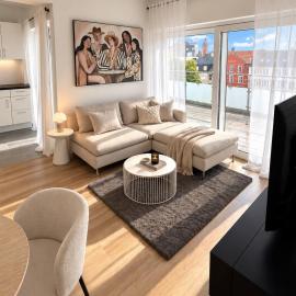 Zentrales Penthouse mit großer Dachterrasse und Domblick Parkplatz inklusive