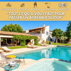 Belle villa provençale et dépendances dans un domaine de 2 Ha piscine, sauna, balnéo