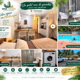 Studio à Sainte-Marie Studio Calme-Bord de mer avec Piscine