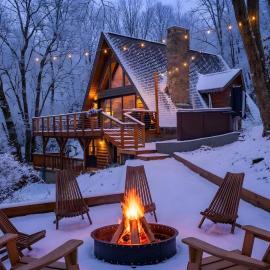 Dutch Creek A-Frame- Hot Tub Fire Pit Trailhead – hotel w mieście Banner Elk