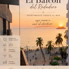 BALCÓN DEL RODADERO 604- Apartamento en primera línea de playa con balcón y vista al mar para vivir el RODADERO A UNOS PASOS DE LA PLAYA