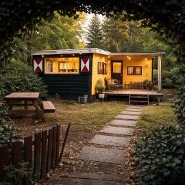 Cosy Cabin in the Woods - with Whirlpool, Piano & Fireplace, hotel u gradu 'Diessen'