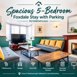Spacious 5-Bedroom Foxdale Stay with Parking, hotel i Peterborough