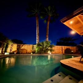 Bohemian Retreat with New Hot Tub, Private Pool, Game Room & Gym