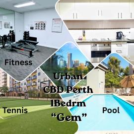 Urban CBD Perth "GEM" 1BR1PK Pool Gym Tennis