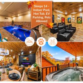 Sleeps 14 - Indoor Pool, Hot Tub, Arcade Games, Movie Theatre and Pets Welcome, hotel di Pigeon Forge