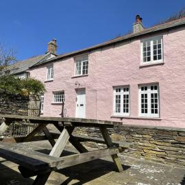 The Pink House Boscastle Harbour