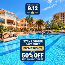 Golf Park Sunny Cozy Penthouse near the Ocean with large double terraces, fiber WIFI, 3 pools, NEW bbq South Tenerife