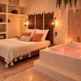 La Cour Secrète - Suite Riad - Cocon romantique à deux - Balnéo privée - ambiance tamisée - escapade amoureuse - cœur de ville Carpentras