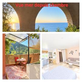 STUDIO pied village EZE - dans VILLA - Parking Gratuit