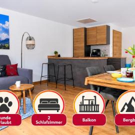 Berg Fux - 5 neue wohlfühl Ferienwohnungen mit Bergblick, Balkon, Parkplatz, nahe Oberstdorf โรงแรมในซอนโทเฟิน