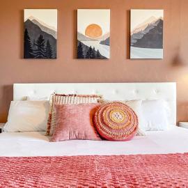 Boho-Luxe Studio - Pink Accents & Mountain Calm