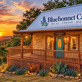 RUSTIC BLUEBONNET CABIN With VIEW BY HIDDEN FALL PARK