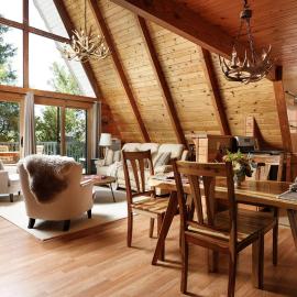 Lake Arrowhead A-Frame Fireplace & Foosball