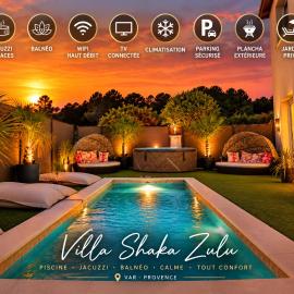 Villa Shaka Zulu - Piscine, Jacuzzi et Balnéo - Parking privé - 4 chambres - 8 personnes, хотел в Figanières