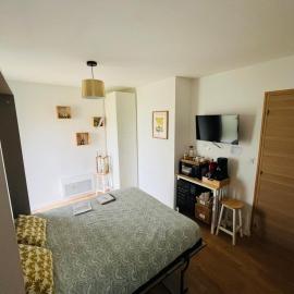 Chambre équipée kitchenette SDB et indépendante proche puy dufou A87: Mozé-sur-Louet şehrinde bir otel