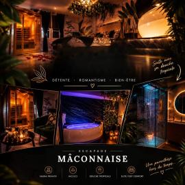 Spa-Sauna-Ciel de pluie tropicale-Crémant- Nuit Romantique - Escapade Mâconnaise, hótel í Mâcon