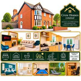 Chester Detached 5BR Contractor Stay Sleeps 9