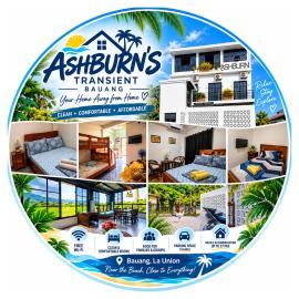 ASHBURN'S TRANSIENT - BAUANG, PRIVATE AC & FAMILY ROOMS near the BEACH