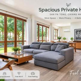 Baan 268 Private 3BR House for 6 San Pa Tong Chiang Mai, Hotel in Ban Phae (1)