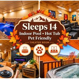 Sleeps 14 - Indoor Pool, Hot Tub, Arcade Games, Movie Theatre and Pets Welcome, hotel u gradu 'Pigeon Forge'