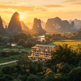 桂林阳朔诗与远方SYYF Shiyuyuanfang Galley Hotel Yangshuo Ten Mile Galley Yulong River