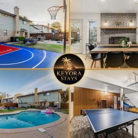 9 Bed House - Pool Basketball Hoop King Bed