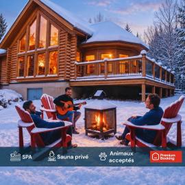 Chalet Bee with Private Hot Tub, Sauna & Pool , Fiddler Lake, Hotel in Mille-Isles