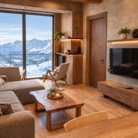 Designer Family Chalet I 5 min walk to Ski Lifts & 1 min to Shops I Mountain View