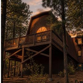 Sunset-View A-Frame Cabin with Fire Pit