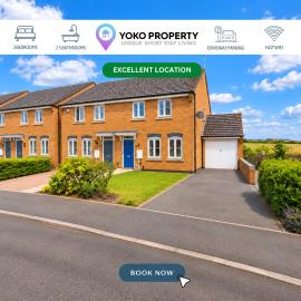 Robinson House I Excellent Location I Close to Shops I Sleeps 5 I Driveway Parking I Work Desk I Fast WiFi I Smart TVs I Self-Check-In I By Yoko Property