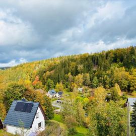 Urige Berghütte mit Kamin und Sauna im Erzgebirge nahe Schwarzwassertal