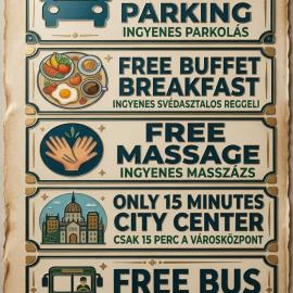 FREE PARKING, FREE BUFFET BREAKFAST, only 15 minutes to City Center