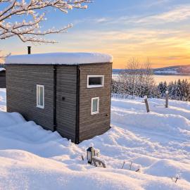 Tiny house on wheels with great views Sjusjøen Minihus med utsikt Sjusjøen